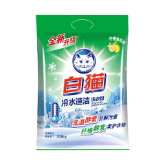 白猫 冷水速洁洗衣粉沁新柠檬薄荷香1.088kg