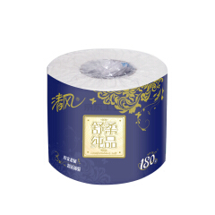 清风 舒柔纯品3层平纹180g卷筒卫生纸,单张尺寸138mm*104mm,10卷/提;B20AAH18