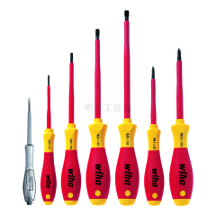 威汉(Wiha) 双组分软手柄电工绝缘一字/十字螺丝起子7件套装；320N SF K7 VDE SL/PH/Tester, 7-tlg