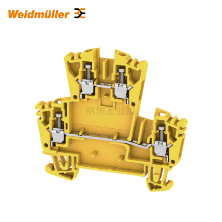 魏德米勒 直通型接线端子,双层端子,螺钉联接,2.5mm,400V,24A,黄色；WDK 2.5 ZQV GE