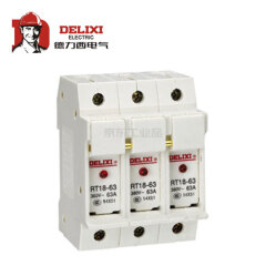 德力西电气 圆筒形帽熔断器带灯底座;RT18-32X 3P 座(白色)