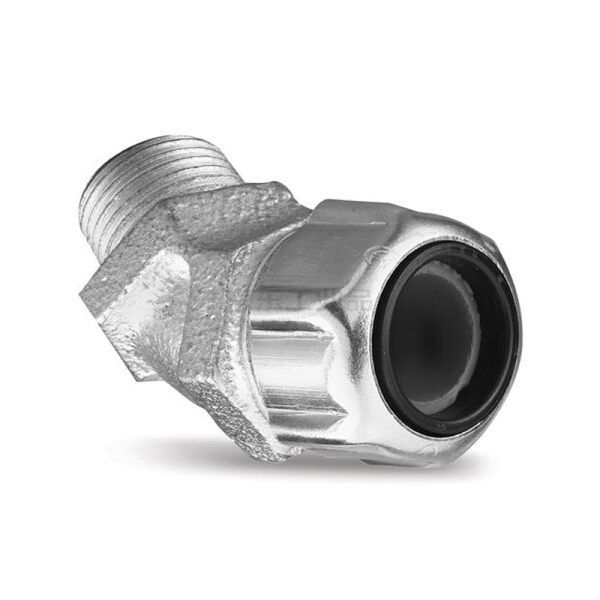 abb 45度角型金属格兰头,镀锌钢材质;2201