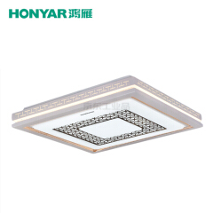 鸿雁 素明系列LED方形吸顶灯,58W,三段调色温;93805378
