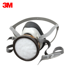 3M 1201 尘毒呼吸防护套装,包含(1200半面罩1只,3001CN滤毒盒1只,385CN滤棉盖1只,3N11CN滤棉2片);XH003828577