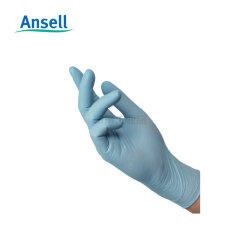 Ansell安思尔 蓝色无粉丁腈可接触食物手套(XL) 0.07mm厚,240mm长;93-833-XL