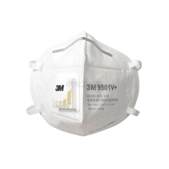 3M 9501V+ KN95带阀自吸过滤式防颗粒物口罩(耳带式)；9501V+单片装