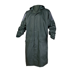 代尔塔 双面PVC涂层涤纶连体式聚酯纤维雨衣外套；407007-绿色-L