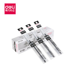 得力(deli) 台笔专用笔芯0.5mm弹簧头(黑);S758黑