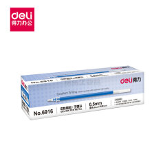 得力(deli) 中性笔芯0.5mm子弹头(蓝);6916蓝