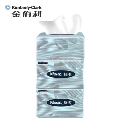 金佰利 舒洁Kleenex 2层150抽 袋装面巾纸餐巾纸抽纸 150张/包 3包/提;94466